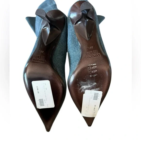 Vicini Italian Denim Boots 38.5 8 8.5 - Picture 5 of 8